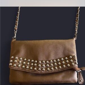 Y2K brown faux leather bag